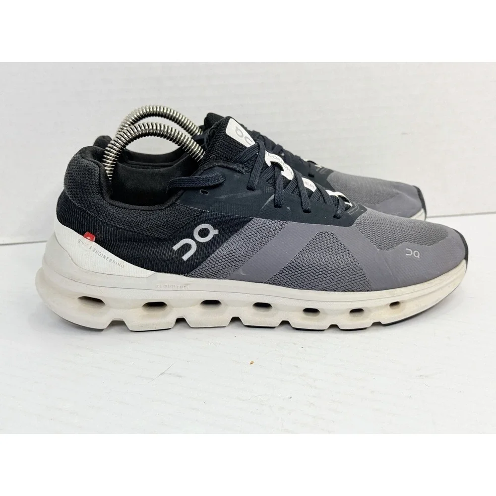 On Cloudrunner Men's US 7 Gray Black Running Shoes Swiss Engineering
